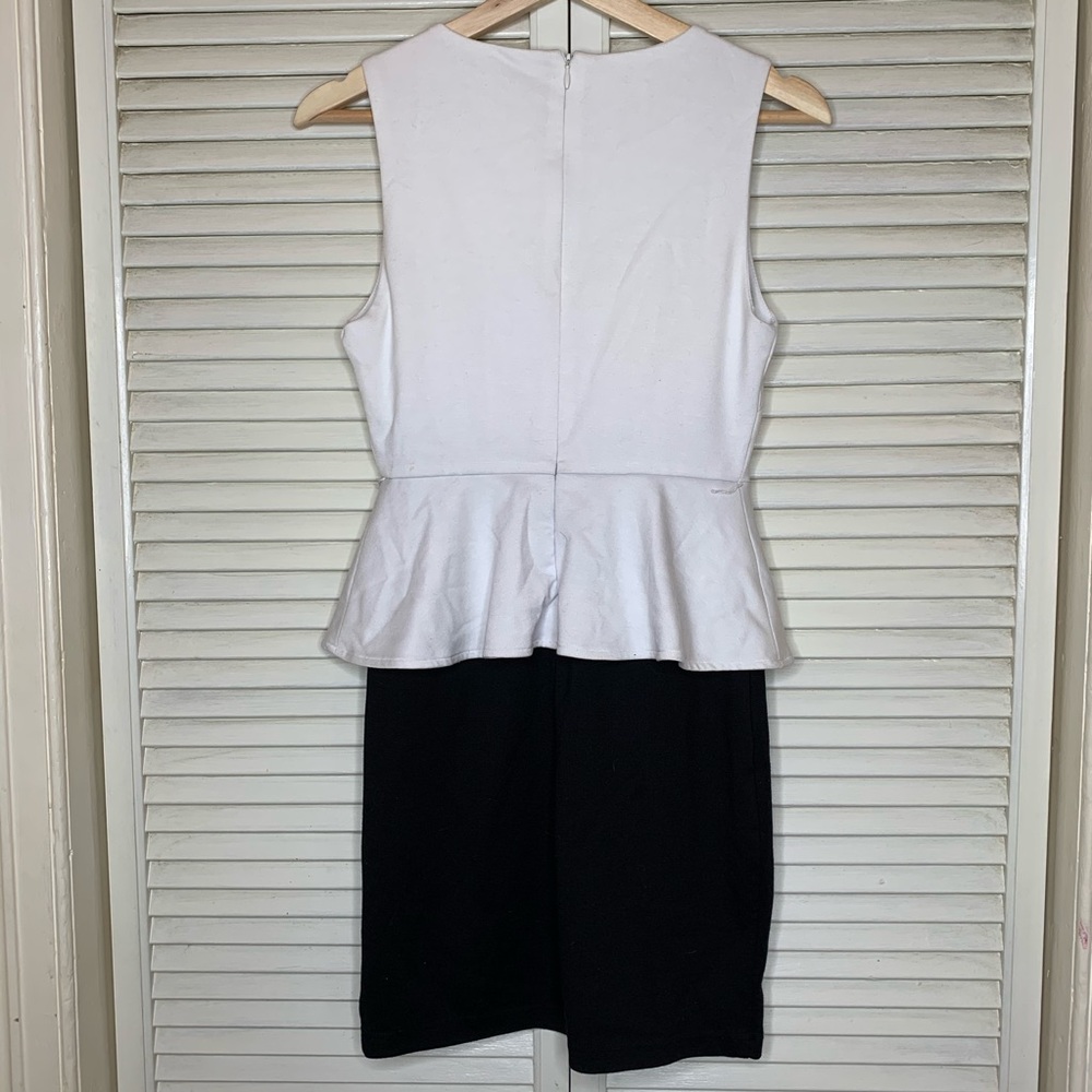 F21 black and white peplum dress M - Picture 5 of 7